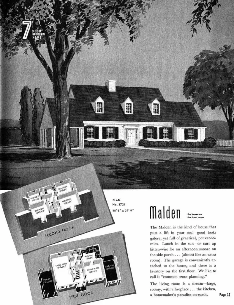 Pre-assembled 'kit homes' featured in Sears Modern Homes catalog, promoted from 1908 to 1940.