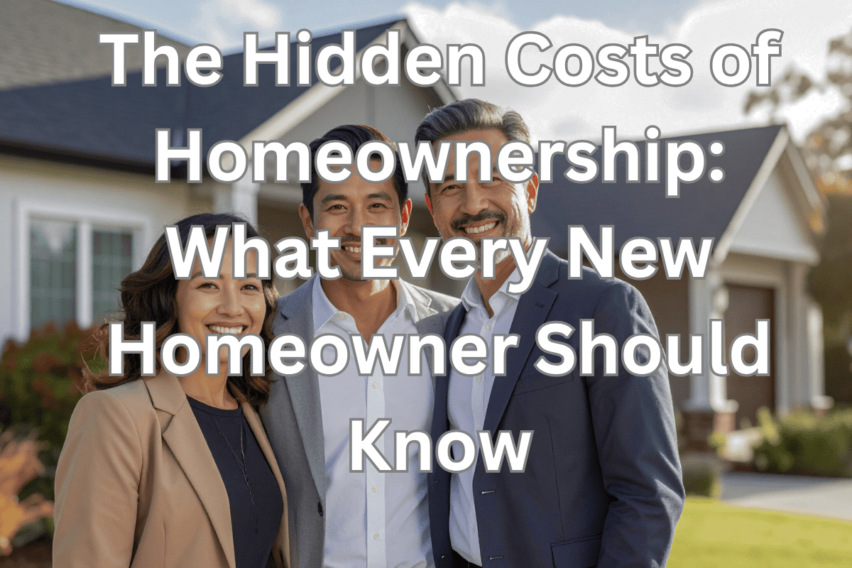 Homeowners outside a house that is sold