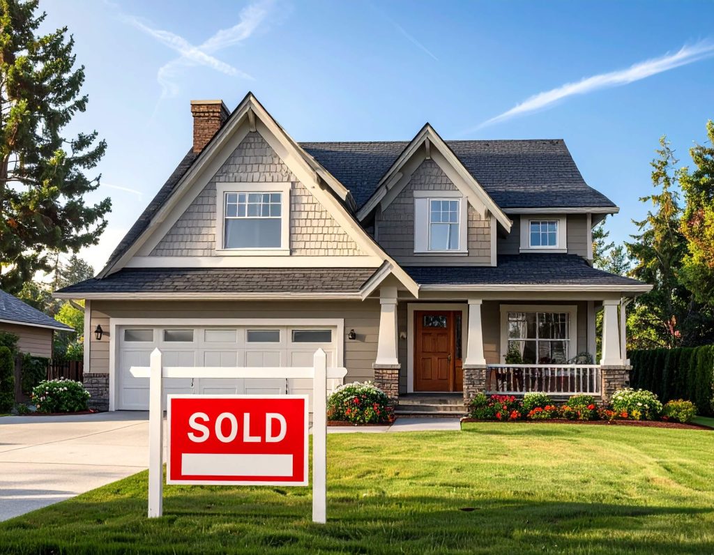 House with a sold sign outside